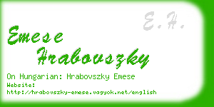 emese hrabovszky business card